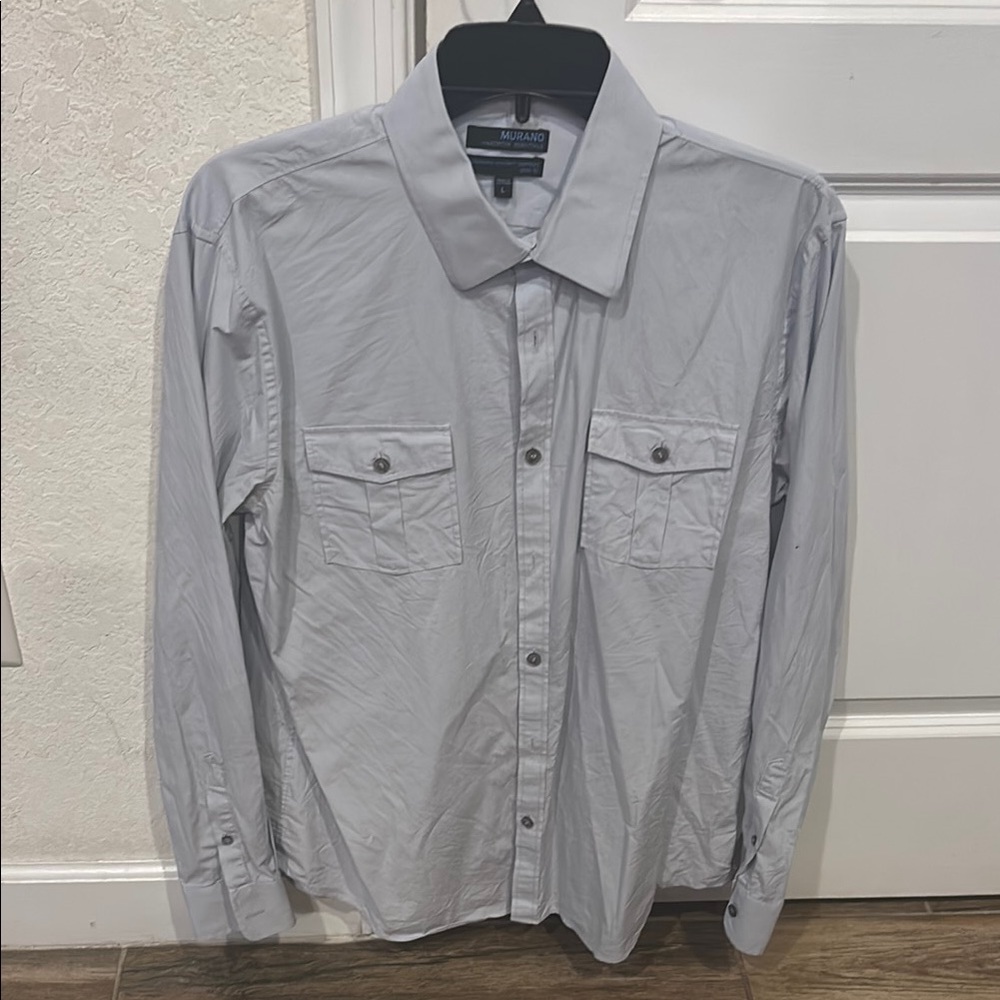 Murano Grey Button Down Long Sleeve Men’s Shirt